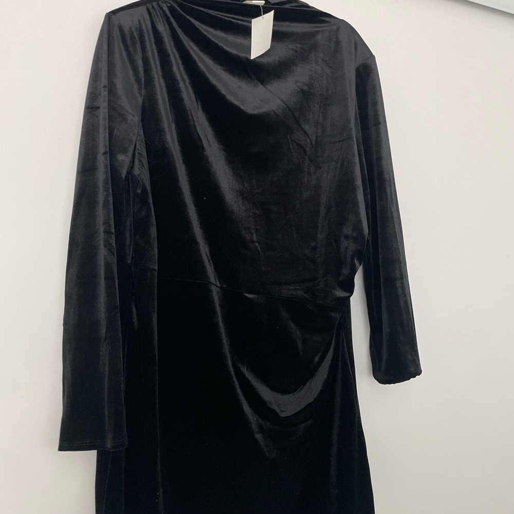 H&M Black Ruched Asymmetrical Mini Dress